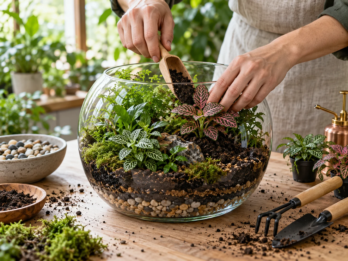 Illustrative terrarium planting activity
